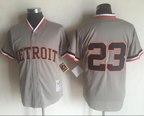 Mitchell And Ness Tigers #23 Kirk Gibson Grey Throwback Stitched MLB Jersey